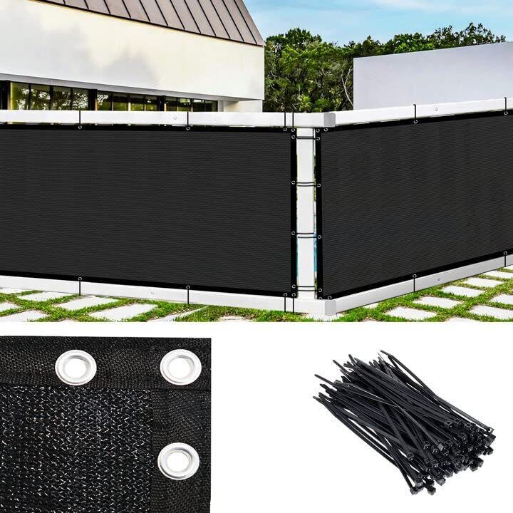 6'x50' Black Windscreen Privacy Fence Screen Shade Cover Fabric Tarp Mesh Garden 6'x50' Black Windscreen Privacy Fence Screen Shade Cover Fabric Tarp Mesh Garden