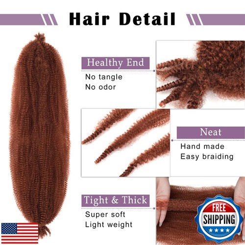 Springy Afro Twist Hair 8 Packs Marley Twist Braiding Hair Pre Separated Spri - Picture 3 of 5