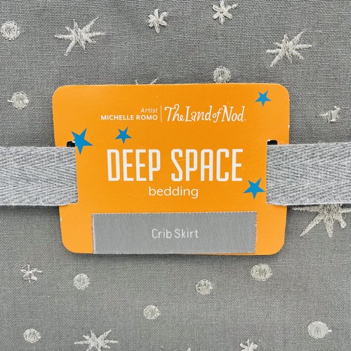 The Land of Nod Deep Space Crib Skirt Grey - Picture 3 of 5