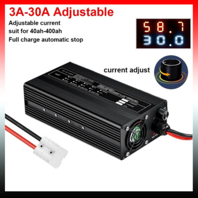 12V-24V Li-ion LiFePo4 Lithium Akku Ladegerät Fast Charging Adjustable 3A-30A /