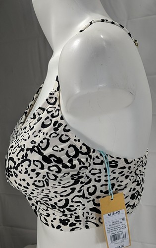 KONA SOL Women's Bikini Top size Off-White Animal Adj-Racerback Bra Insert NWT - Picture 5 of 14