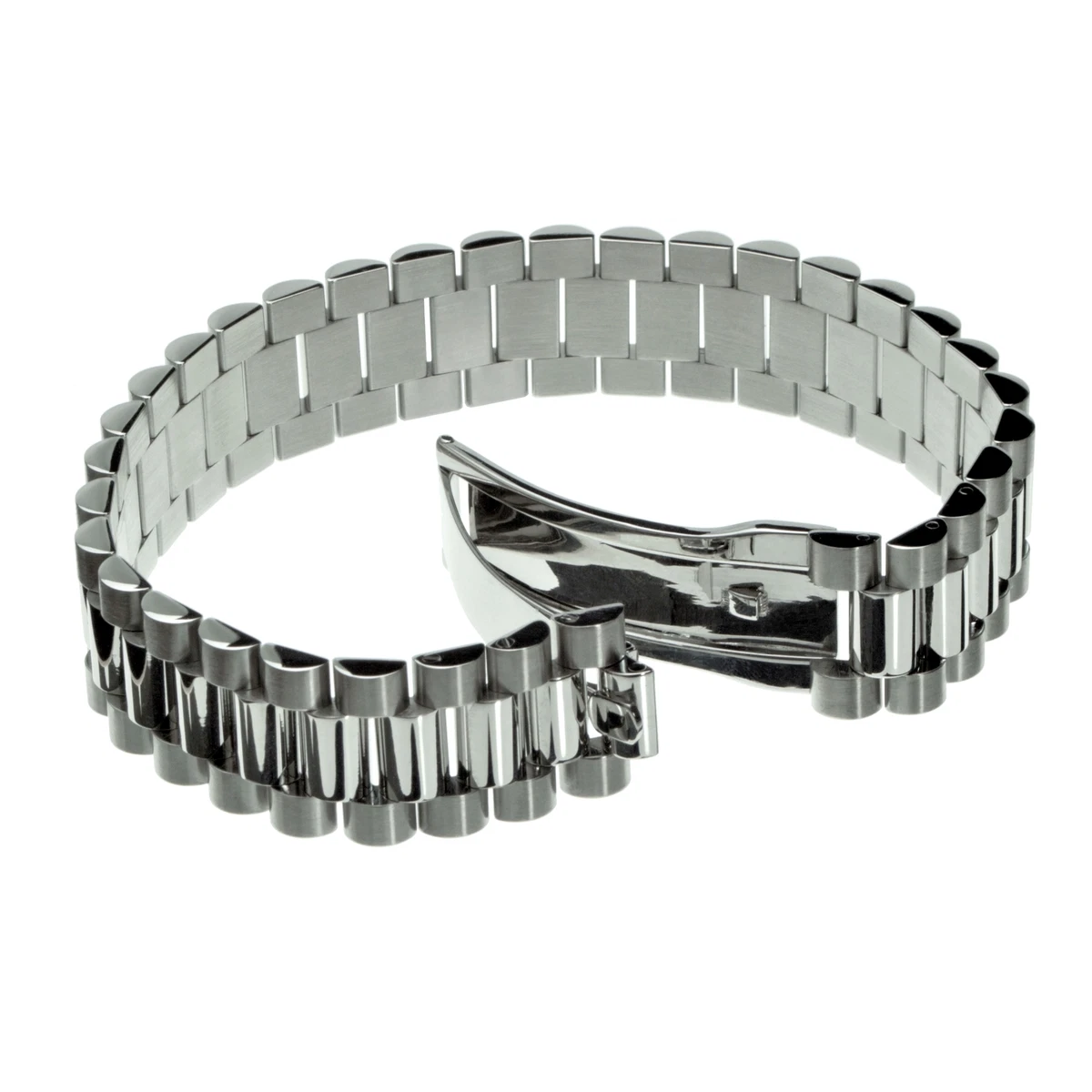 Bracciale Rolex President stile chiusura nascosta in acciaio
