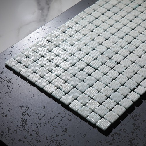 Mosaico in vetro pressato su rete per piscina 32.5x51.5 - Alves blend white pool - Picture 15 of 17