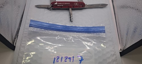 Swiss Army Knife "Victorinox" Clear Red Multi Tool 90mm CAMILLE BAUER - Picture 16 of 16