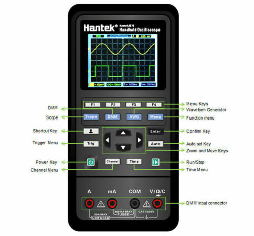 Hantek Handheld Bandwidth Tester Oscilloscope Type C 2C72 Multimeter 2in1 70MHz - Picture 3 of 8