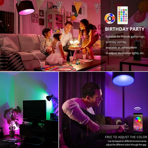 2 PCS 16 Color Changing Light Bulbs with Remote Dimmable LED Light Bulb E27 Base - Picture 9 of 12