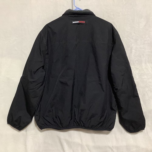 Tommy Hilfiger Mens Full Zip Jacket Size L Black Nylon Lined Insulated Collared - Picture 5 of 10