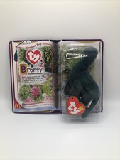 TY Bronty The Brontosaurus 1995 McDonalds Beanie Baby RARE DINOSAUR Trio