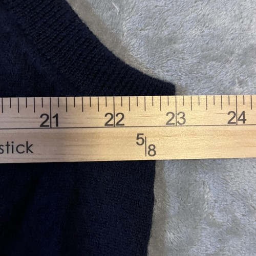 Hart Schaffner Marx Sweater Vest Mens 2XB Navy V 100% Extra Fine Merino Wool - Picture 5 of 7