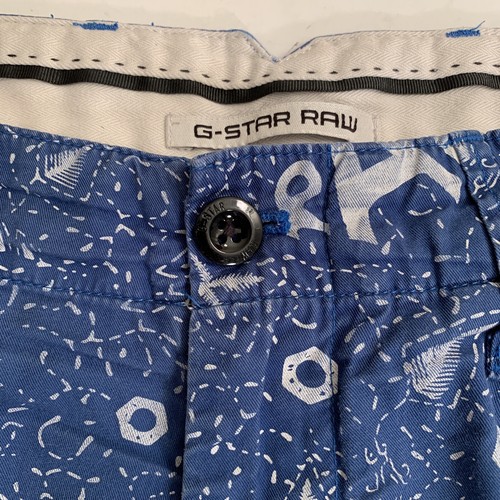 G-Star Raw Vetar Chino Corti Da Uomo 31 Blu Stampa Over 5 Tasche - Foto 2 di 17