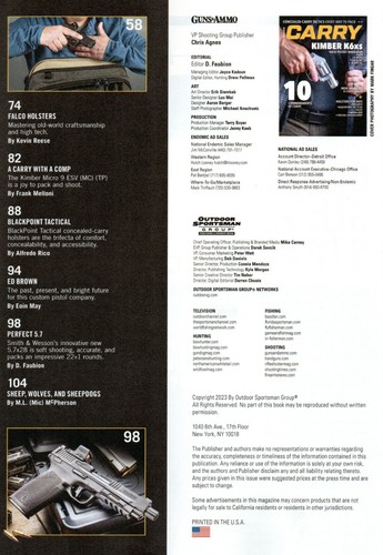 CARRY Magazine Guns & Ammo Summer 2023 Kimber K6xs 10 Commandments of Concealed - Foto 3 di 3