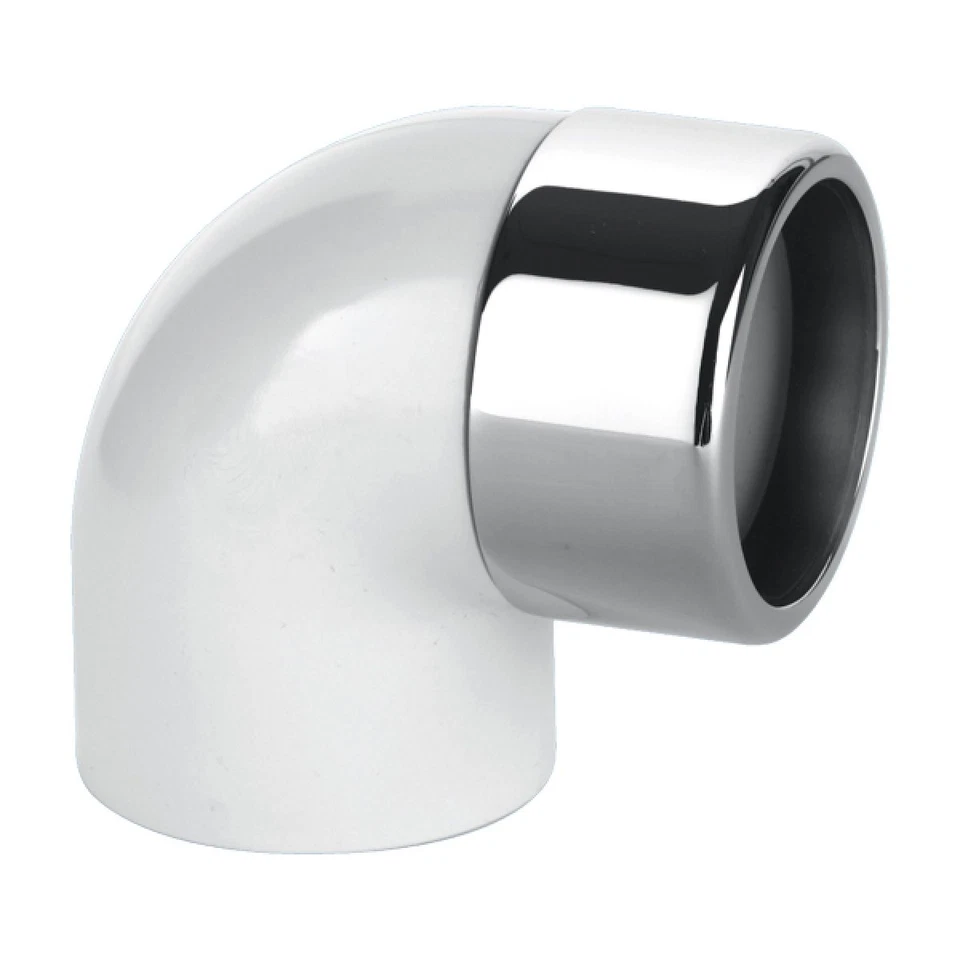 MCALPINE Chrome Waste Pipe 32mm to Plastic Elbow 90° Degree