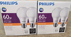 Philips 60W Equivalent 8.5WSoft White A19 LED Light Bulbs (two 2-packs=4 bulbs)