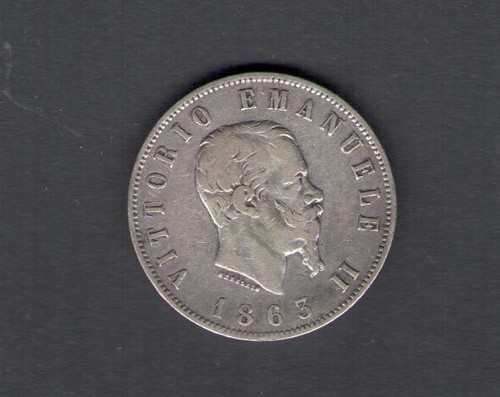 1863 Vittorio Emanuele II - 2 Liras Plata - BB