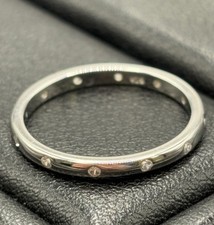 New Condition Sterling Silver Cubic Zirconia 2MM Flush Set Band Ring Size 7 Y17