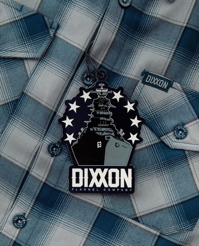 DIXXON Flannel "Mighty Mo" Men's LRG Plaid Button USS Missouri Navy Shirt - Picture 3 of 9