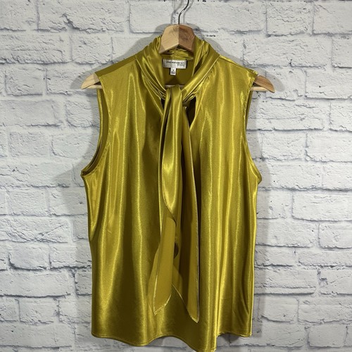Jones New York Anzug Damen ärmellos Krawatte Satin Bluse Gr. 12 - Bild 1 von 5
