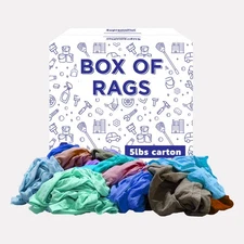 Premium Colored Knit Wipes, Bulk Cleaning cloth - Box of Rags for Multipurpose