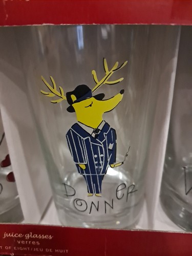 Pottery barn Reindeer Tumbler glasses glass cup REPLACEMENTS Christmas - Picture 4 of 11