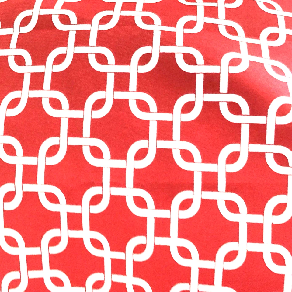 Рождественский открытый геометрический красный белый цепочка ткани праздник ткани 3,25 ярда лот - Изображение 3 из 4