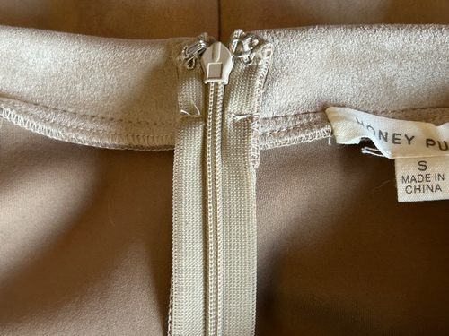 Honey Punch Women's Mini Skirt Size S Tan Taupe Faux Suede Lace Up NWT Festival - Picture 6 of 8