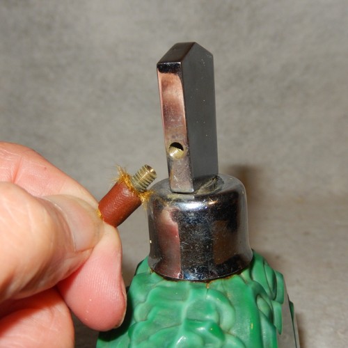 Bottiglia Profumo Vetro Verde AGATA MALACHITE Incisa Scorie AGA Scudo ROSA - Foto 6 di 8