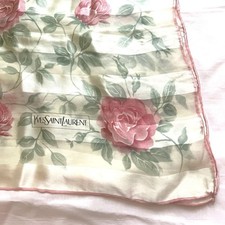 Yves Saint Laurent Large Silk Scarf Floral Rose 86 83cm