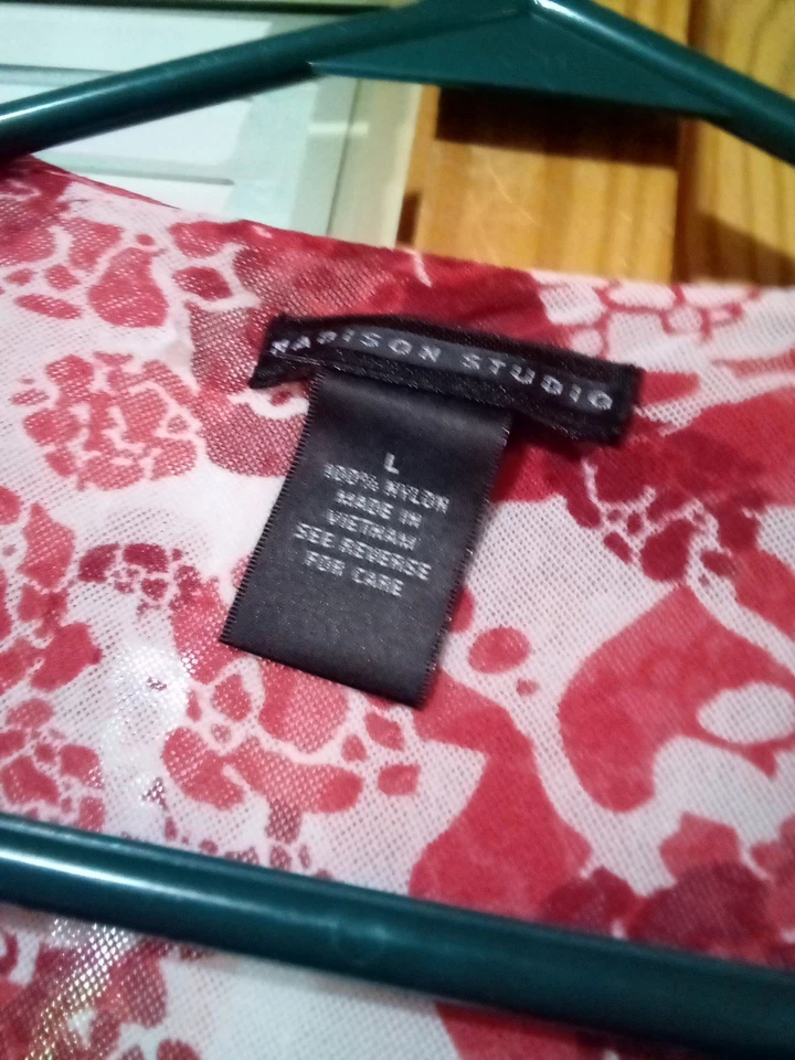 Top Babydoll Empire Madison Studio Rojo y Blanco Cuello en V L Foto 3 de 4