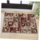 Rustic Buffalo Deer Xmas Tree Snowflakes Christmas Door Mat, Winter Home