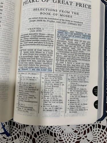 2005 LDS Quad Scriptures blue cover 7-1/2 X 5-1/2” tabbed - Foto 10 di 14