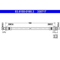 Bremsschlauch ATE 83.6155-0160.3 FüR Saab 900 I Combi