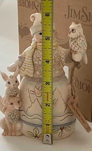 Jim Shore ~ Up to Snow Good~ White Woodland Snowman w/ Owl & Fox Figurine in Box - Picture 6 of 7