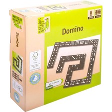 Natural Games Holz Domino, 55 Steine, für 2-6 Spieler, Familienspiel, ab 3 Jahre