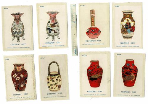 c1913 Lot of 8 Diff CERAMIC ART U.K. English Tobacco Silks BDV Cigarettes #C3 UK