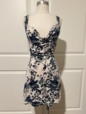 GUESS Cowl Neck Floral Beaded Mini Dress