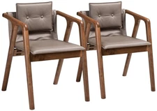 Baxton Studio Marcena Tufted Gray Dining Chairs Set of 2