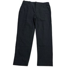 Vince Cuffed Chinos Dress Pants Stretch Cotton Womens Size 12 Black V3935-21316