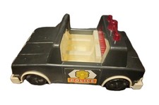 Fisher Price Police Car Husky Helper Made In USA Black Car Vintage 1981