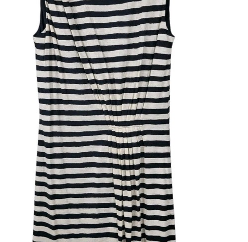 NEW Loft Shirt Dress Size XS Party Career Casual black White Stripe Ruched Waist - Picture 4 of 10