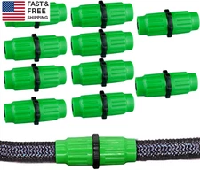 10 Sets Expandable Garden Hose Repair Kit, Plastic Flex Hose Repair Kit, Hose Fe