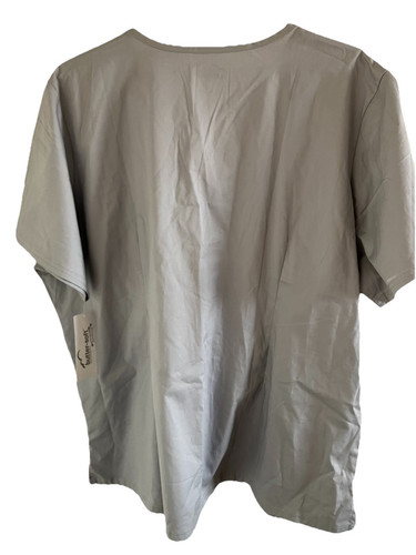 Silver Buttersoft Stretch Plus Scrub Top Shirt Size 3X Uniform Nurse Work Wear - Picture 3 of 8