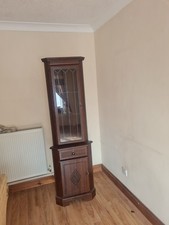 Corner Display Cabinet with Glass Door for Living Room