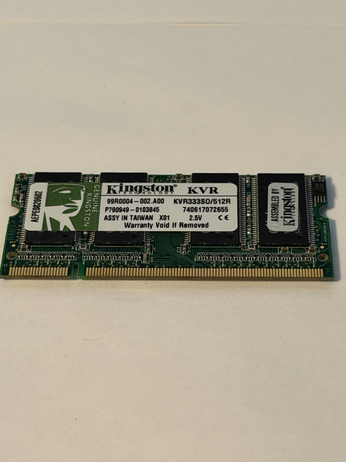 как выглядит Kingston 512MB DDR SO-DIMM PC-2700 DDR-333 Registered 200-Pin KVR333S0/512R фото