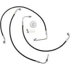 LA Choppers Black Brake Line Kit 18-20" Apes 08-13 FL w/o ABS Made in USA