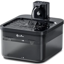 DownyPaws Cat Water Fountain Cordless 84oz/2.5L Fursink Wireless Pet Water Fo...