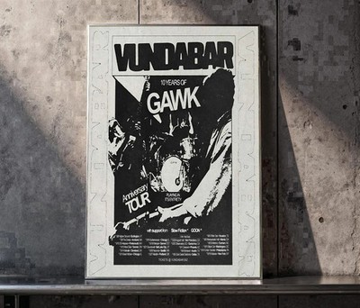 Poster Vundabar 10 Years Of Gawk Tour North America 2026 unframed
