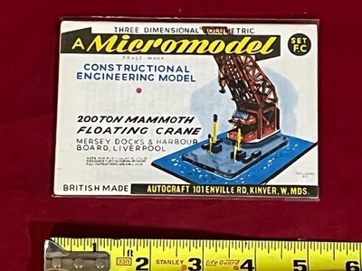 NOS 3D MICROMODELS SET #F.C. '' 200 TON MAMMOTH FLOATING CRANE '' COMPLETE-NEW