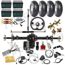 Rear Axle Kit 48V 1000W Differential Motor 6" 7" Wheels Go kart Golf ATV Trike
