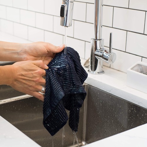 Ripple Kitchen Dishcloth, Set of 4, Indigo Blue - Picture 5 of 7