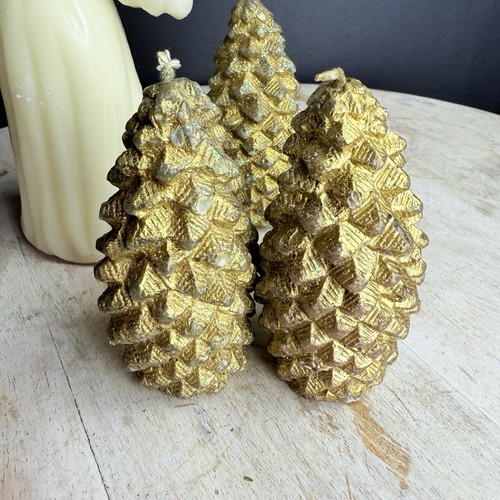 Weihnachten Konvolut 4 Kerzen großer Engel und 3 Tannenzapfen Kerzen - Bild 5 von 8